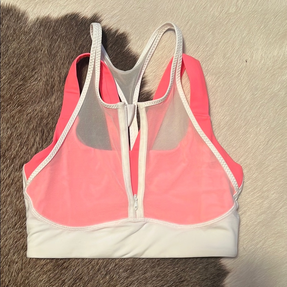 Luluemon Size 4 Pink and White Sports Bra